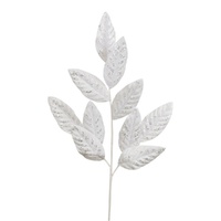 White Velvet Leaf Spray 78cm