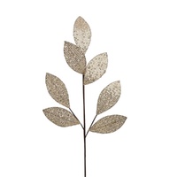 Champagne Sequin Leaf Spray 69cm