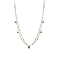 Layered Pearl Garland w. Crystals 95cm