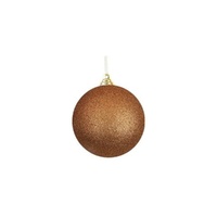 Copper Glitter Bauble 14cm