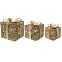LED Champagne Present Stack Set of 3