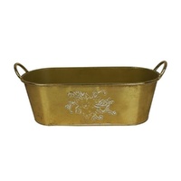 Antique Gold Metal Planter 49cm