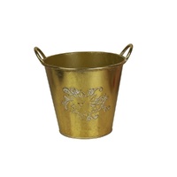 Antique Gold Metal Bucket 27cm