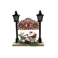 MDF Christmas Countdown w. Lamps 22cm