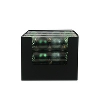 Green Shatterproof Baubles 8pk 8cm