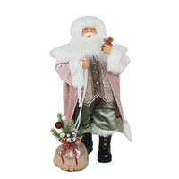 Pink & Sage Santa w. Present Sack 60cm
