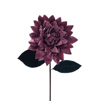 Pink Velvet Dahlia w. Leaves 23cm