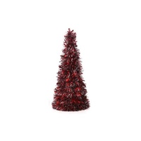Traditional Chunky Tinsel Tree Red 48cm