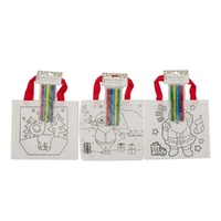 DIY Colour Tote Bag 1pc 3 Asst Styles 22cm
