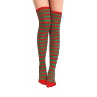Red & Green Striped Socks