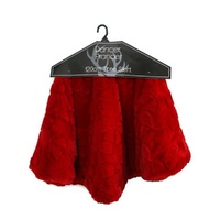 Luxe Red Faux Fur Tree Skirt 120cm