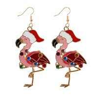 Flamingo Christmas Earrings