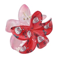 Red Christmas Flower Claw Clip 8cm