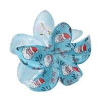 Blue Christmas Flower Claw Clip 8cm