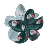 Green Christmas Flower Claw Clip 8cm