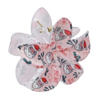 Pink Christmas Flower Claw Clip 8cm
