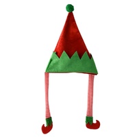 Green PomPom Elf Hat 40cm