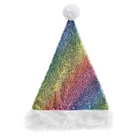 Rainbow Sequins Santa Hat 42cm