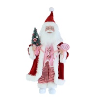 Red Santa w. Candycane 45cm