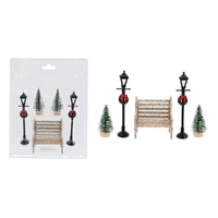 Christmas Street Scene w. Champagne Seat 5pc 