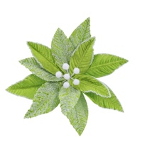 Snowy Poinsettia Lime Clip 28cm