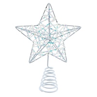 White Metallic Star Topper 13cm