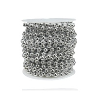 Silver Beaded Christmas Garland 8m