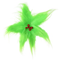 Green Furry Flower Clip 36cm