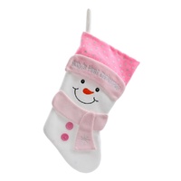 Baby 1st Snowman Stocking Pink 41cm