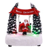 Resin Swing Scene w. Santa 12cm