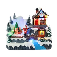 Christmas Village w. Rotating Teddies 22cm