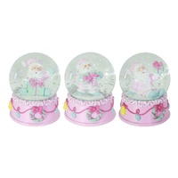 Pastel Santa Snowglobe 1pc Asst Styles 9cm