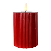 LED Pillar Candle Red 13cm