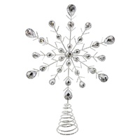 Jewel Snowflake Tree Topper Silver 28cm