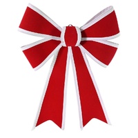 Red Double Bow w. White Edge 40cm