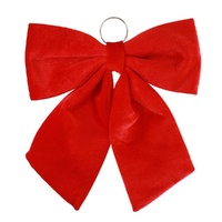 Velvet Door Bow Red 45cm