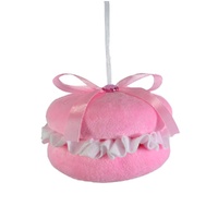 Pink Hanging Velvet Macaron 1pc Asst Styles 11cm