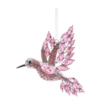 Pink Hanging Jewelled Hummingbird 11cm