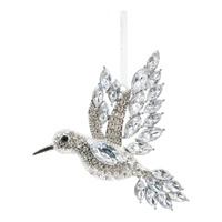 Clear Hanging Jewelled Hummingbird 11cm