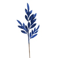 Royal Blue Leaf Branch 65cm