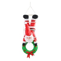 LED Santa Hanging w. Wreath 80cm