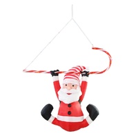 LED Santa Hanging w. Candycane 80cm