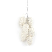 Glitter Pinecone Drop White 43cm
