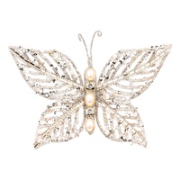 Champagne Butterfly w. Pearl Centre 19cm