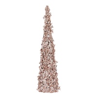 Ice Glitter Cone Tree Rose Gold 46cm