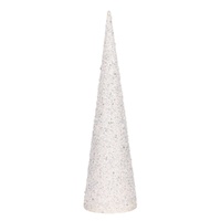 Glitter Cone Tree White 46cm
