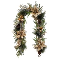 Champagne Poinsettia Garland 183cm