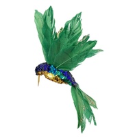 Sequin Hummingbird Green 18cm