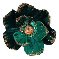 Peacock Magnolia w. Glitter Edge Clip 13cm