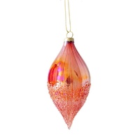 Pink Opalescent Drop Bauble 10cm